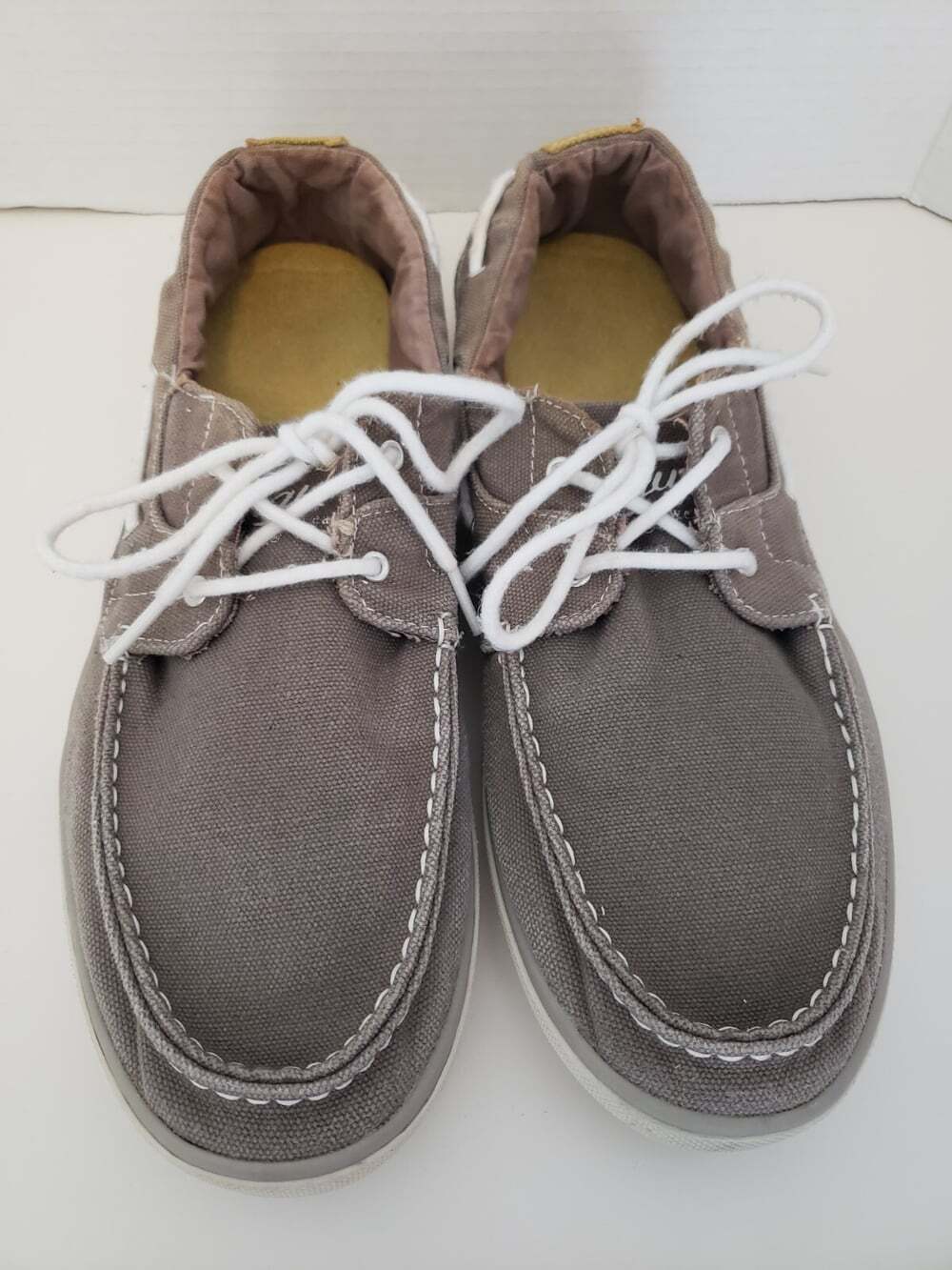 Mens Original Penguin Canvas Boat Shoes- Grey- Size 11